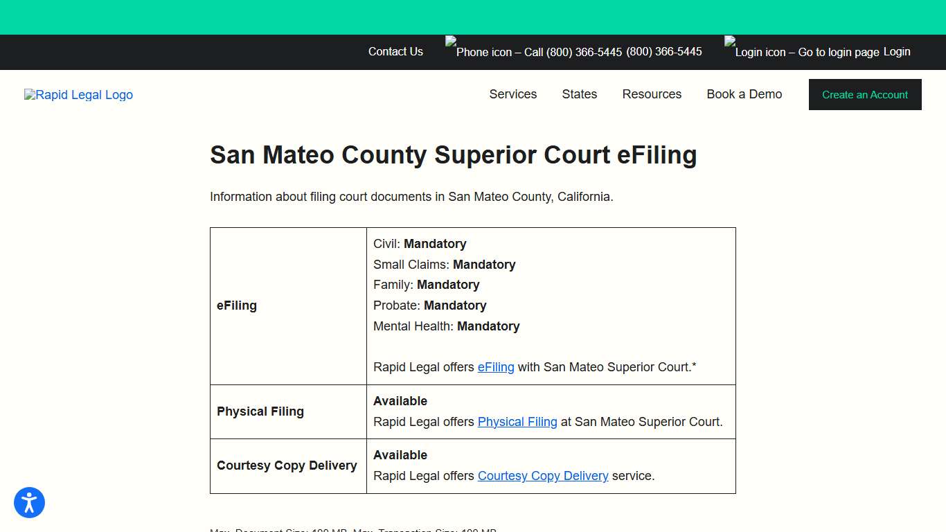San Mateo County Superior Court eFiling - Rapid Legal